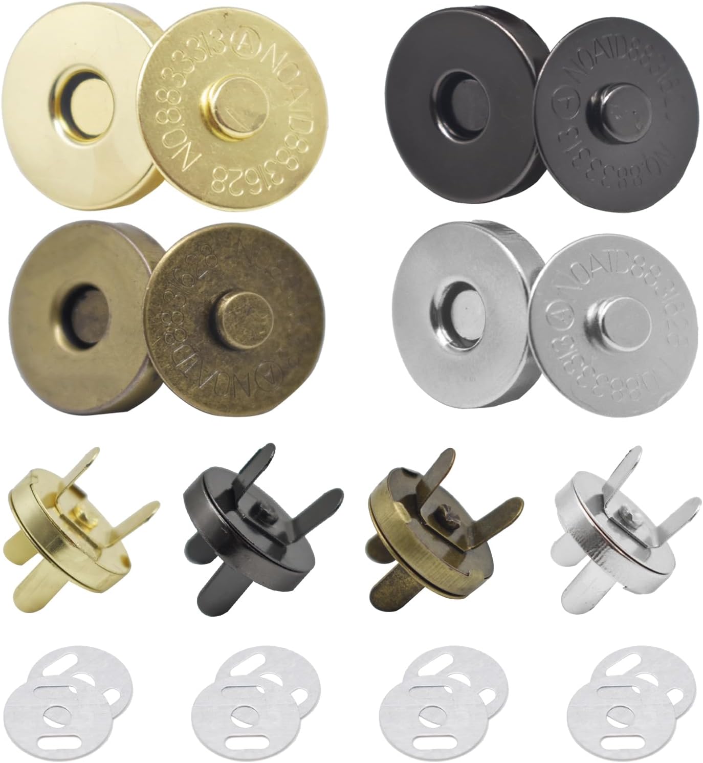 Snap Fastener Set - 10 ensembles de boutons magnétiques à