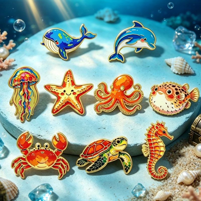 Broche en émail animaux marins - Cosplay Prop Bag avis et prix