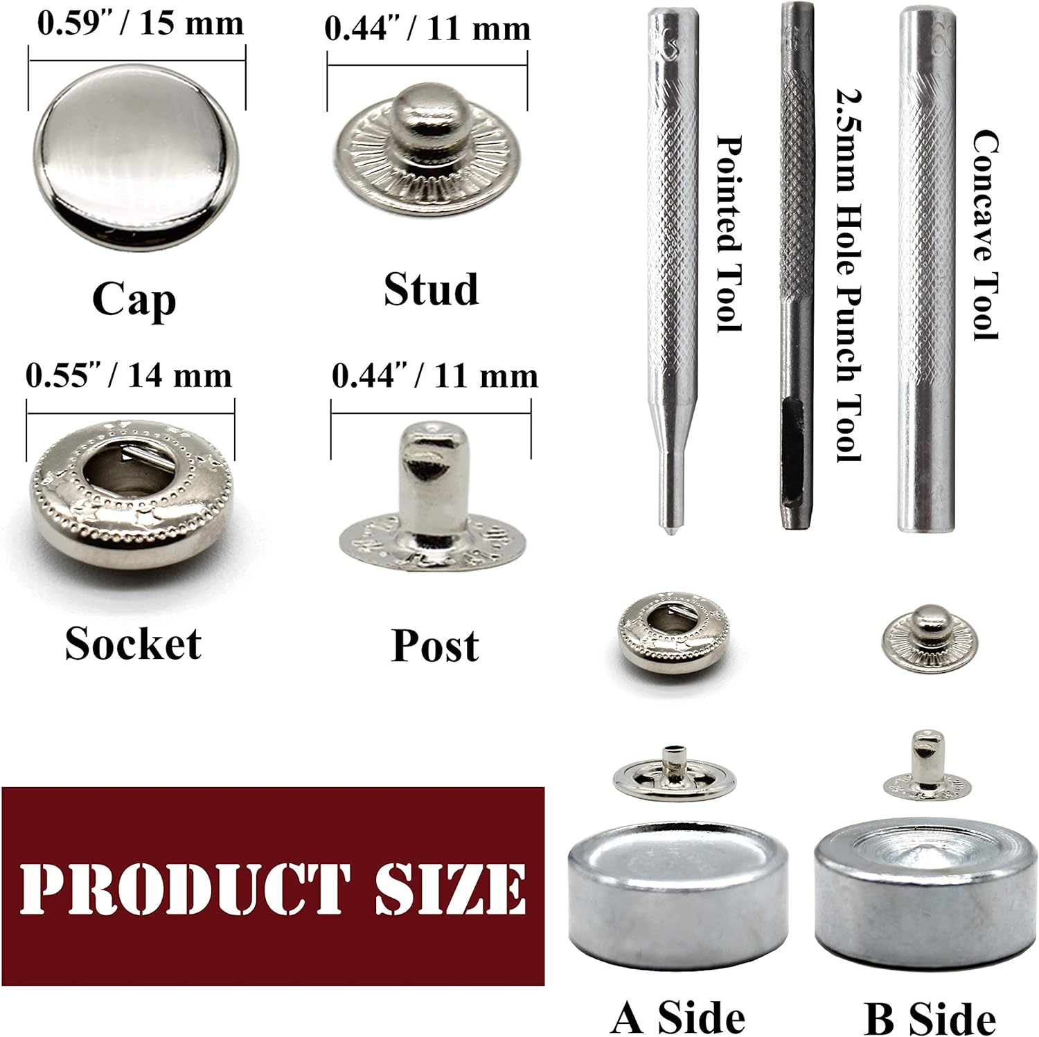12 Kits de boutons-pression en - Snap Fastener Set avis et prix