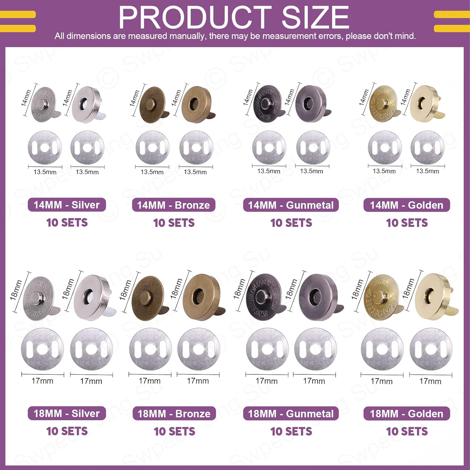 10 ensembles de boutons magnét - Snap Fastener Set avis et prix