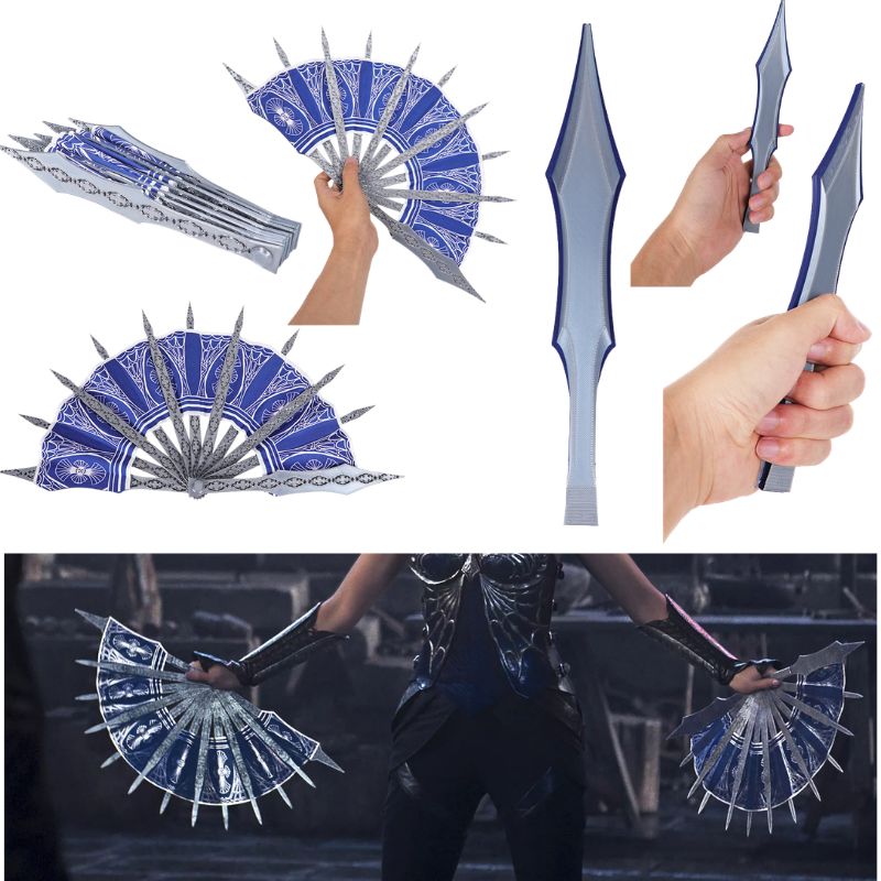Éventail bleu MK Kitana pour c - Cosplay Prop Blueprints avis et prix
